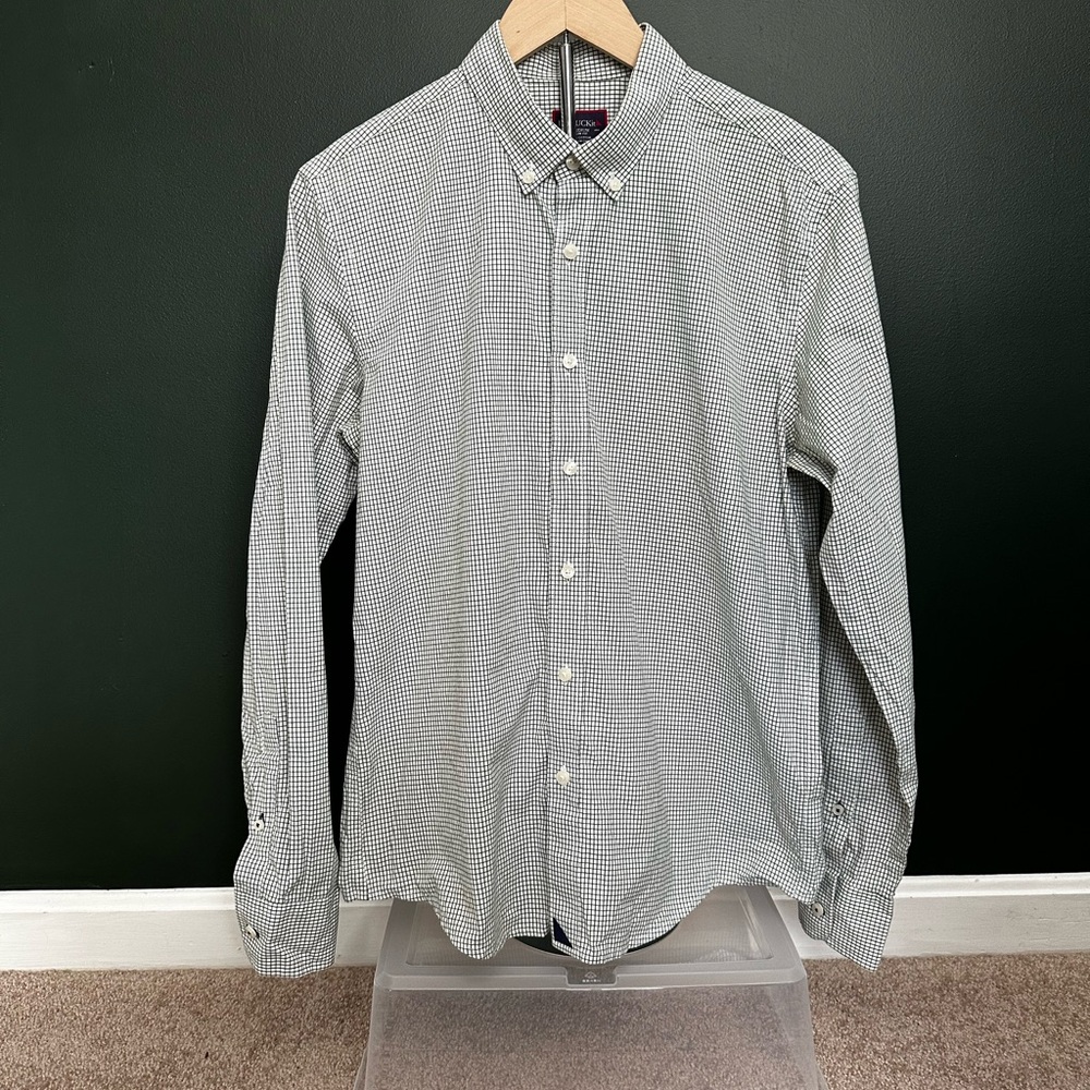 UNTUCKit Men's Light Green Checkered Shirt Medium Slim Fit - Picture 2 of 8